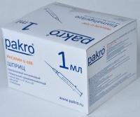 1 мл трехкомпонентный шприц Pakro инсулиновый U100 , с иглой 0,3х13, 100 шт купить в Ижевске