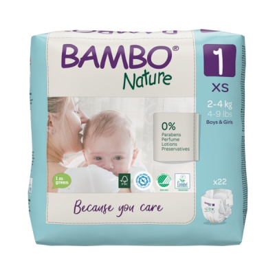 Эко-подгузники Bambo Nature 1 (2-4 кг), 22 шт купить оптом в Ижевске