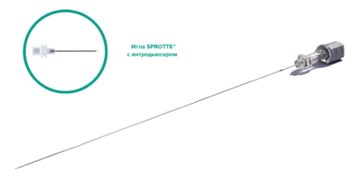 Спинальная игла Sprotte 22G x 6" (150мм) с интродьюсером — 10шт/уп купить оптом в Ижевске